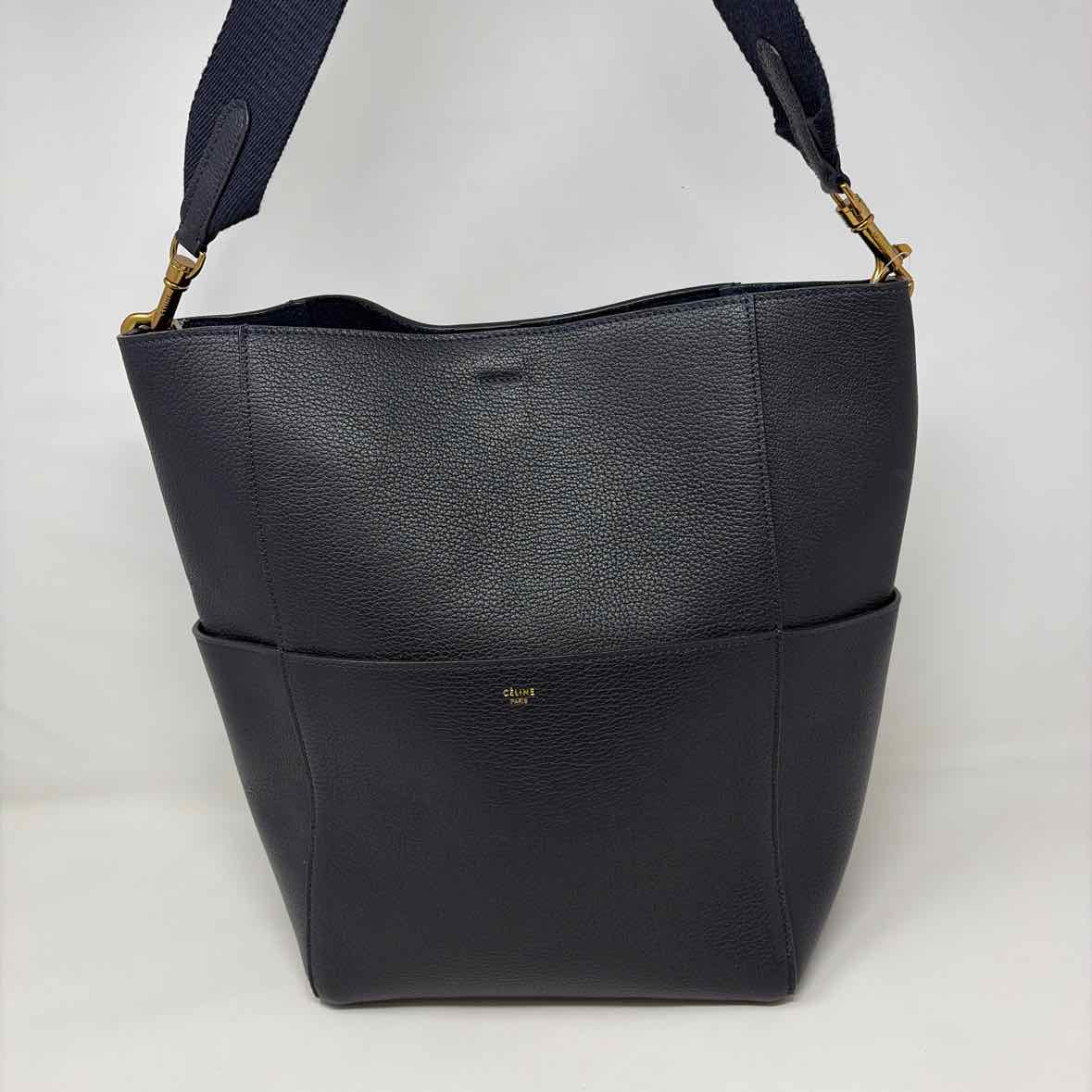 Pre-Owned Celine Navy Leather Designer Handbag
