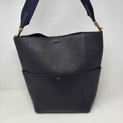 Pre-Owned Celine Navy Leather Designer Handbag