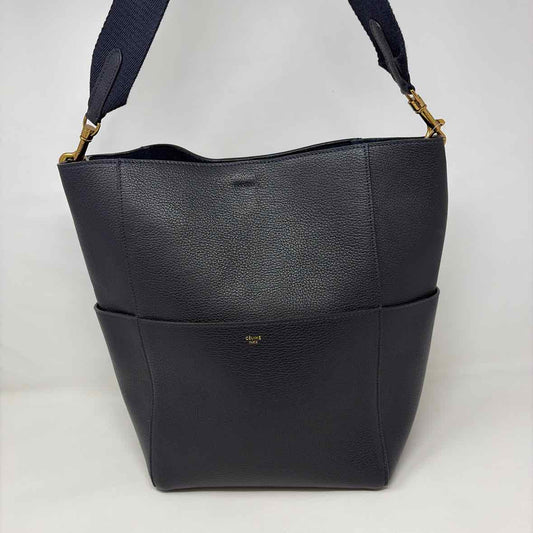 Pre-Owned Celine Navy Leather Designer Handbag