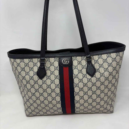Pre-Owned Gucci Navy Canvas Designer Handbag