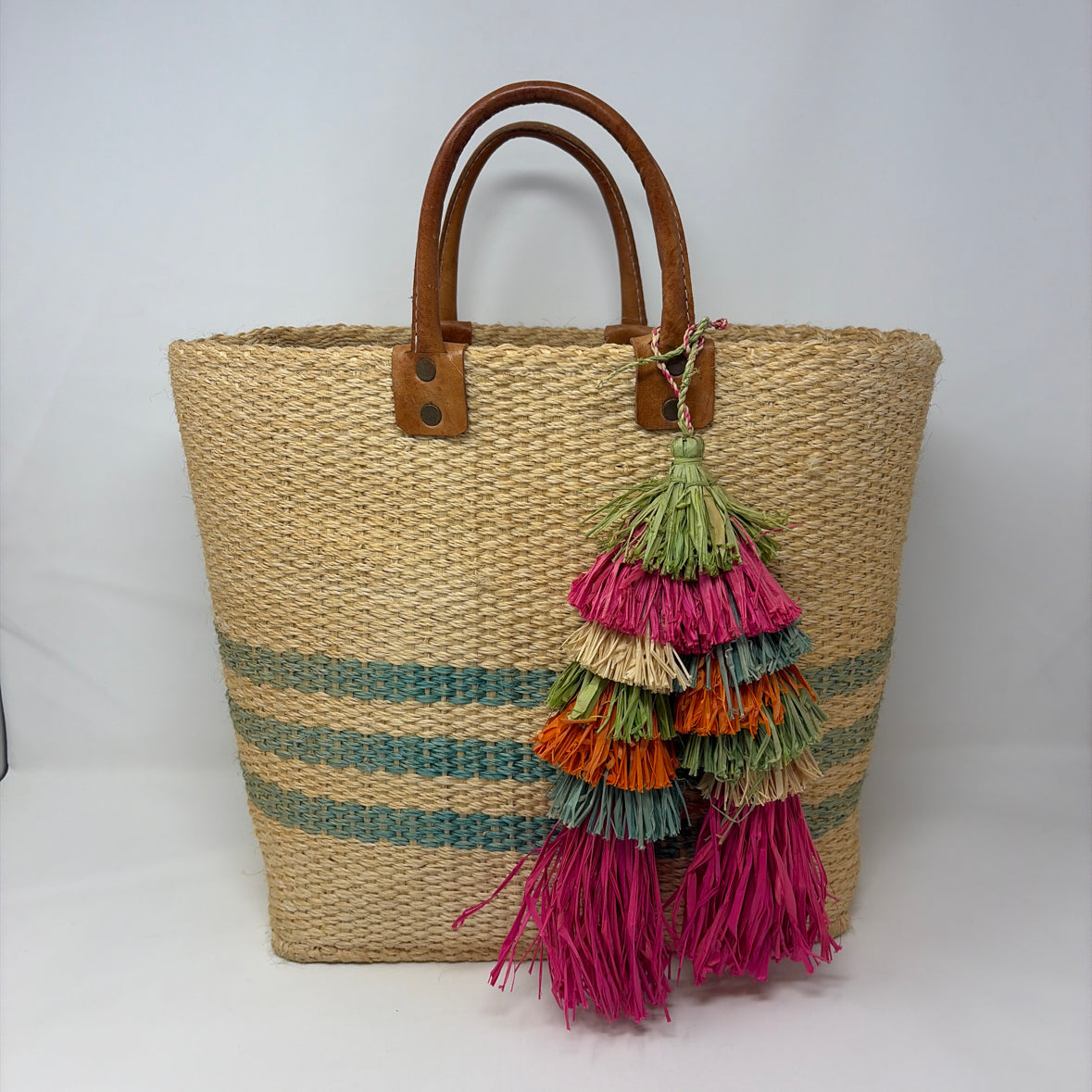 Pre-Owned mar y sol Tan Multi Woven Handbag