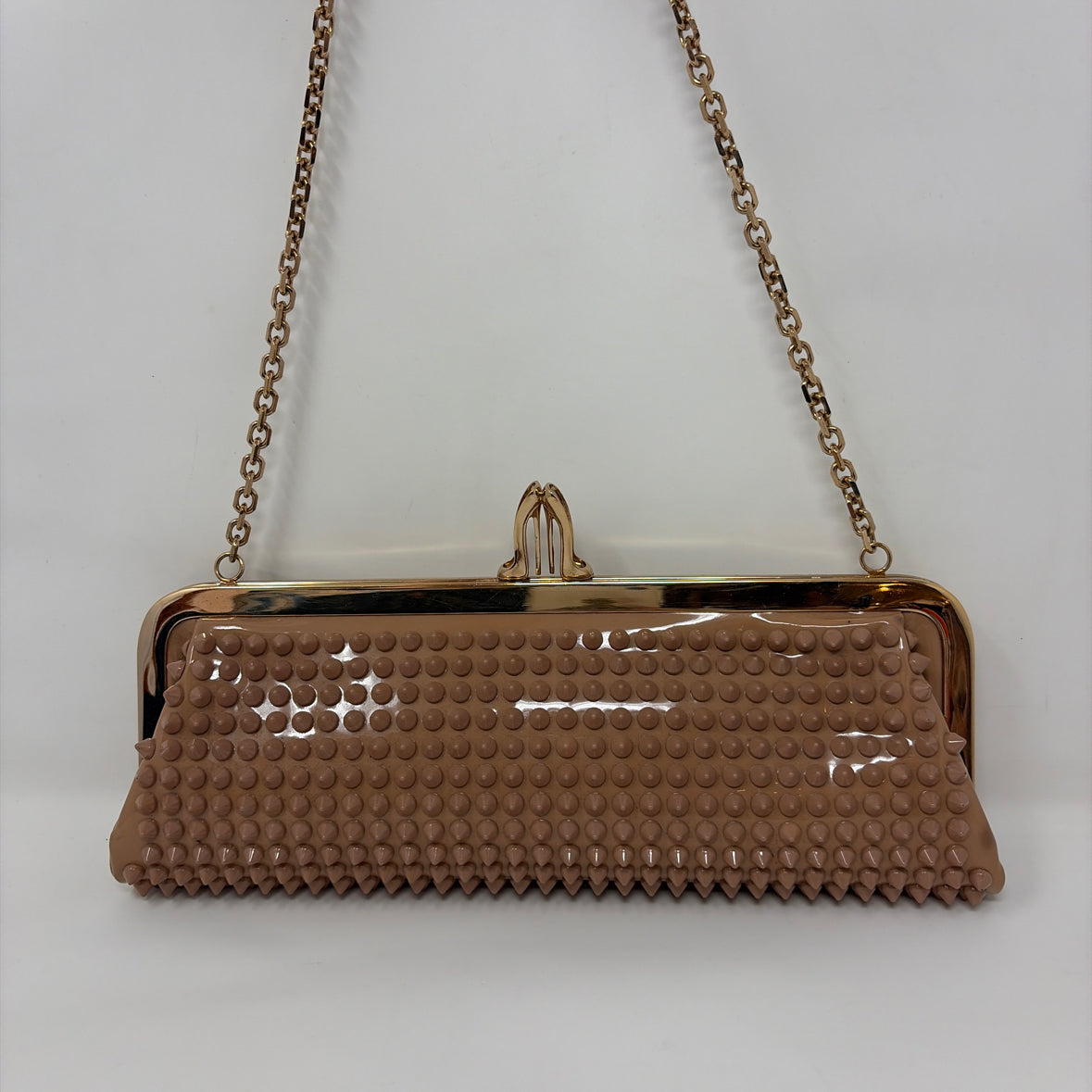 Pre-Owned Christian Louboutin nude Patent Designer Handbag
