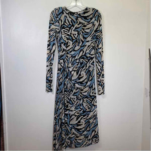 Pre-Owned Size 10/L TOPSHOP Blue Multi Casual Dress