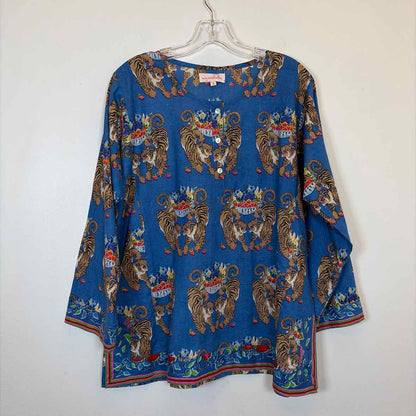 Pre-Owned Size L Mary Marshmallow Blue Print Top