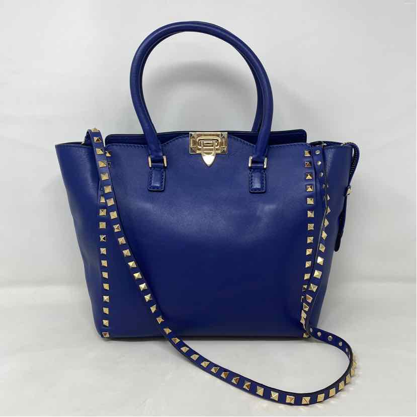 Pre-Owned Valentino Blue Leather Designer Handbag