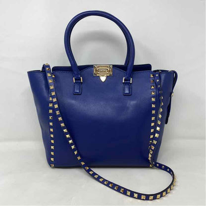 Pre-Owned Valentino Blue Leather Designer Handbag