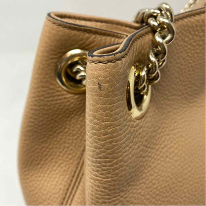 Pre-Owned Gucci Tan Leather Designer Handbag