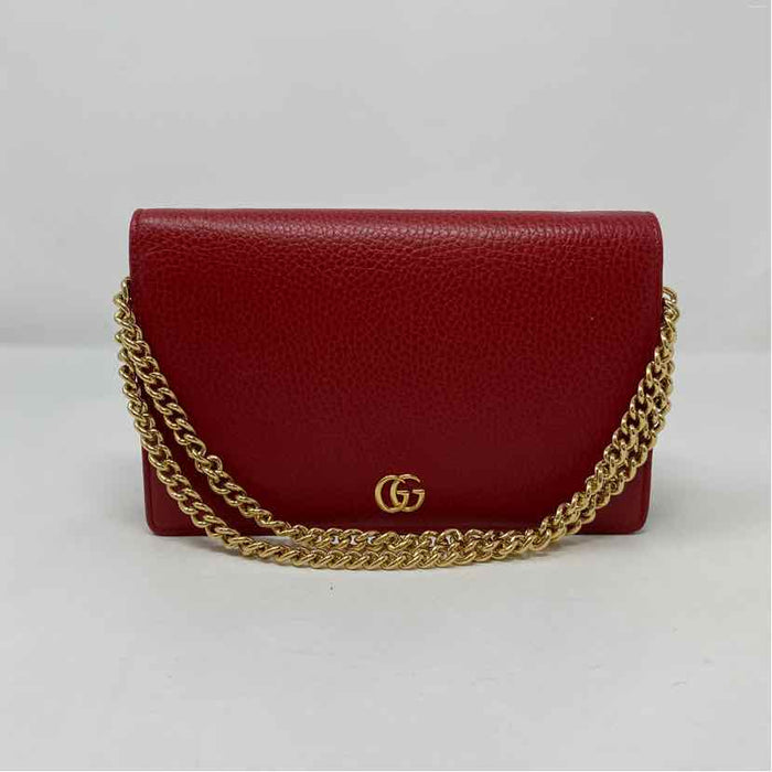 Pre-Owned Gucci Red Leather Designer Handbag