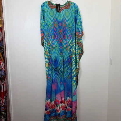 Pre-Owned Size One Size Sakkas Teal Multi Casual Dress