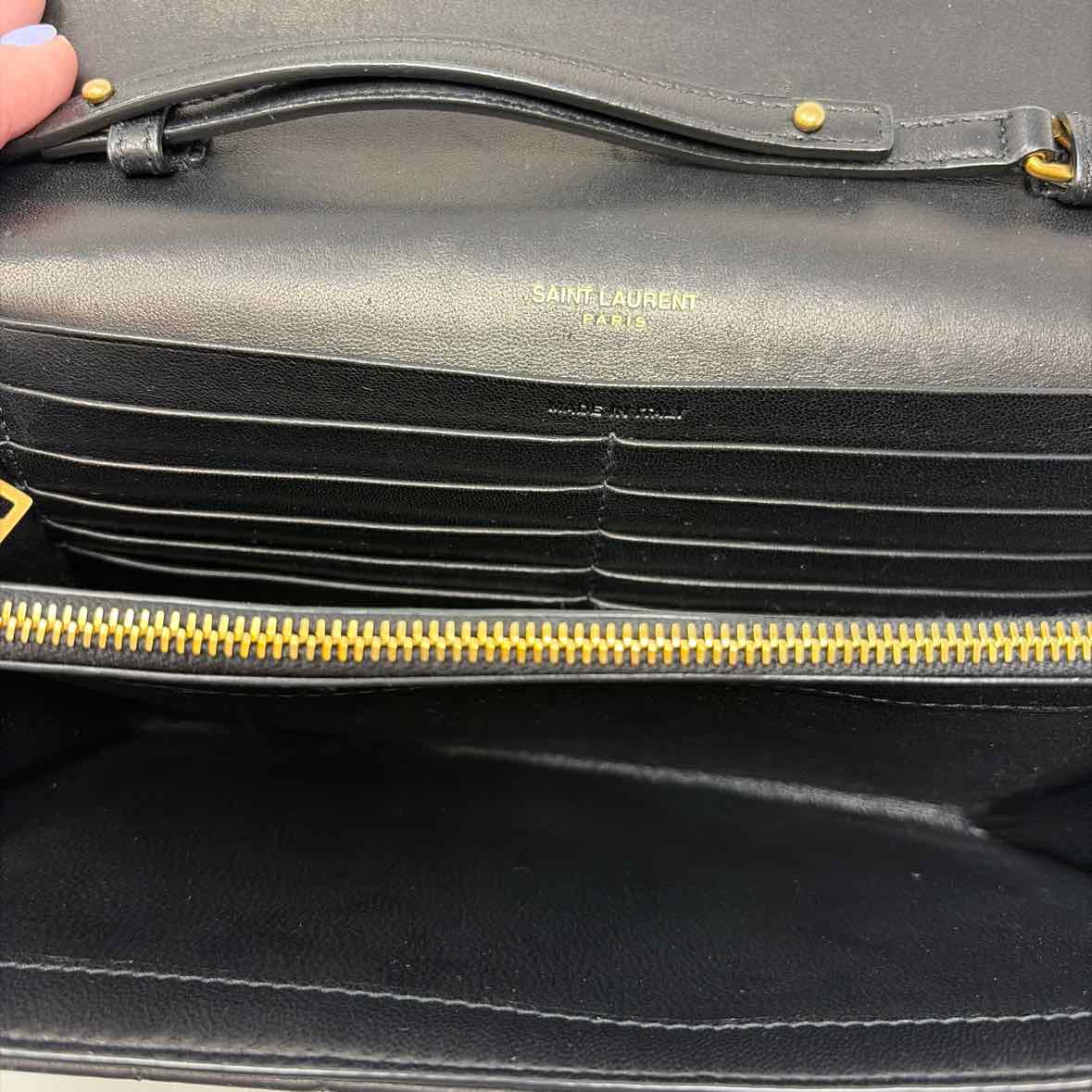 Pre-Owned Saint Laurent Black Leather Designer Handbag