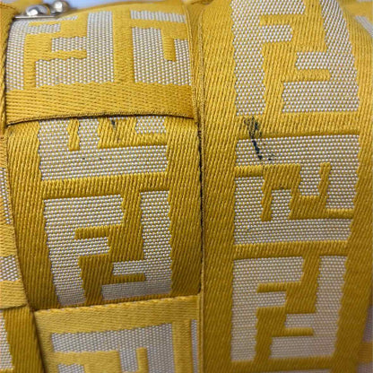 Pre-Owned Fendi Yellow Canvas Designer Handbag