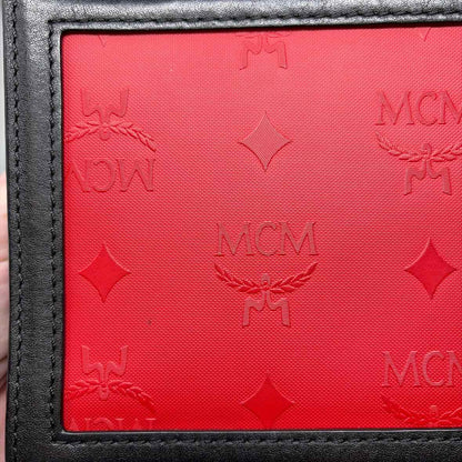 Pre-Owned MCM Red/Black Canvas Designer Handbag