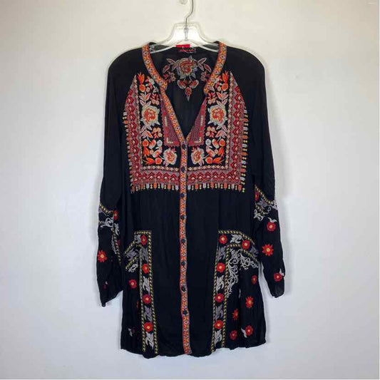 Pre-Owned Size L/XL Johnny Was Black Floral Casual Dress