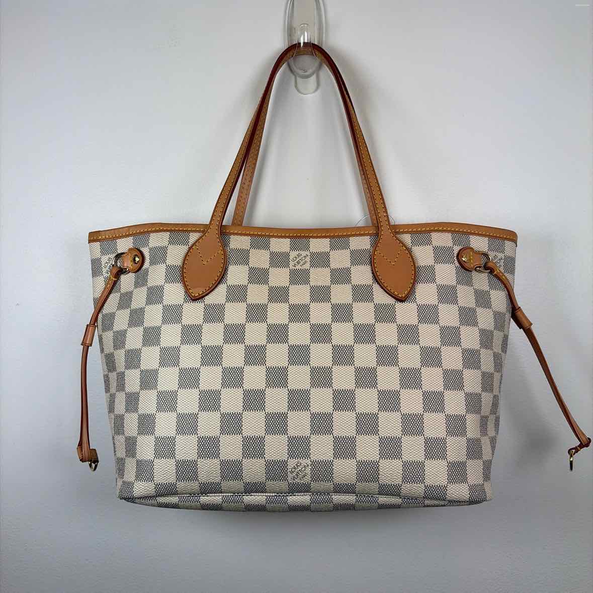 Pre-Owned Louis Vuitton Damier Azur Calf Hair Designer Handbag
