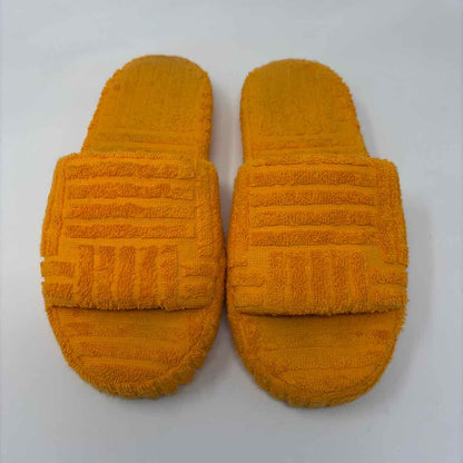 Pre-Owned Bottega Veneta Orange Terry Cloth Shoe Size 7.5 Designer Shoes
