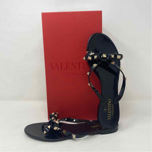 Pre-Owned Valentino Black Plastic Shoe Size 6.5 Designer Shoes