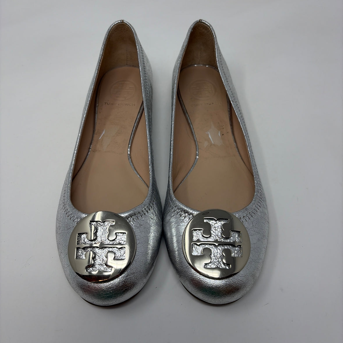 Pre-Owned Shoe Size 8 Tory Burch Metallic Flats