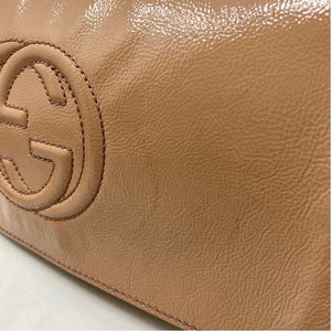 Pre-Owned Gucci Tan Patent Designer Handbag