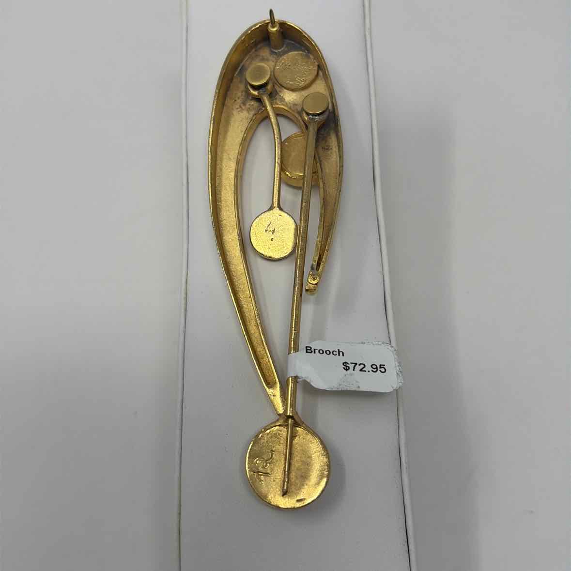 Pre-Owned Lee Wolfe Gold Multi Metal Brooch