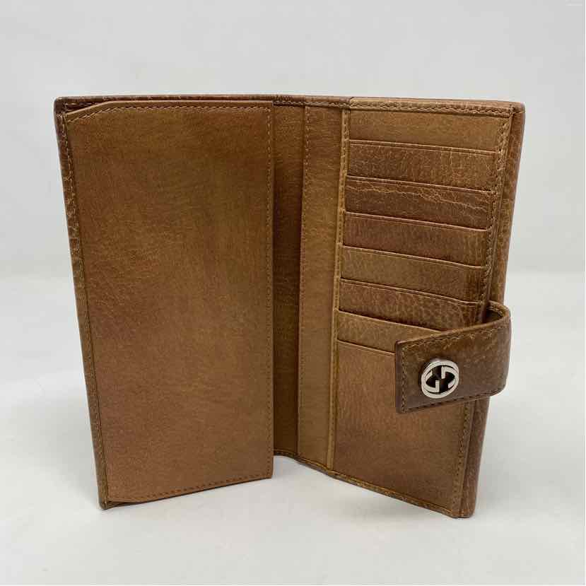 Pre-Owned Gucci Brown Leather Designer Wallet