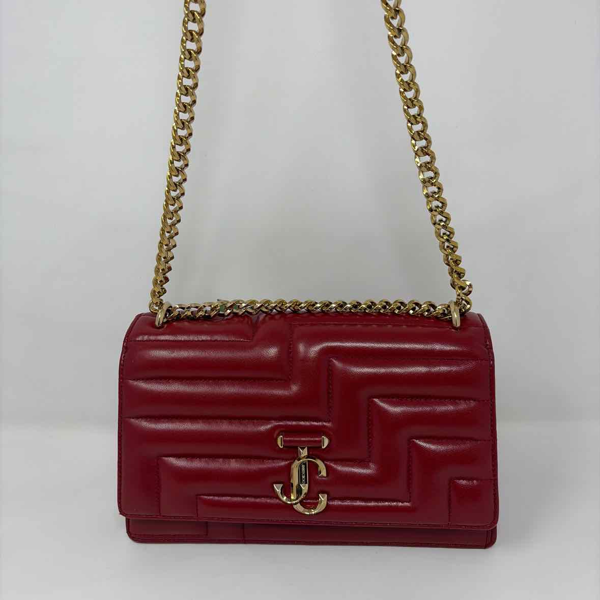 Pre-Owned Jimmy Choo Red Leather Designer Handbag