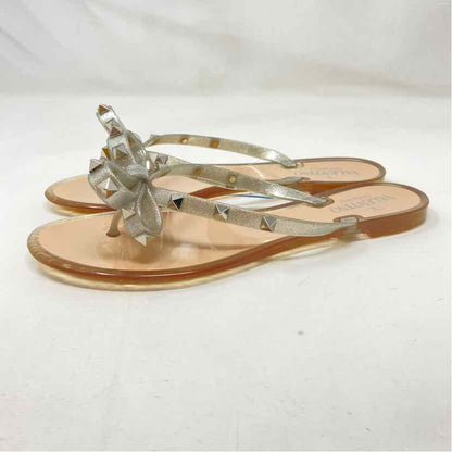 Pre-Owned Valentino Silver Plastic Shoe Size 8.5 Designer Shoes