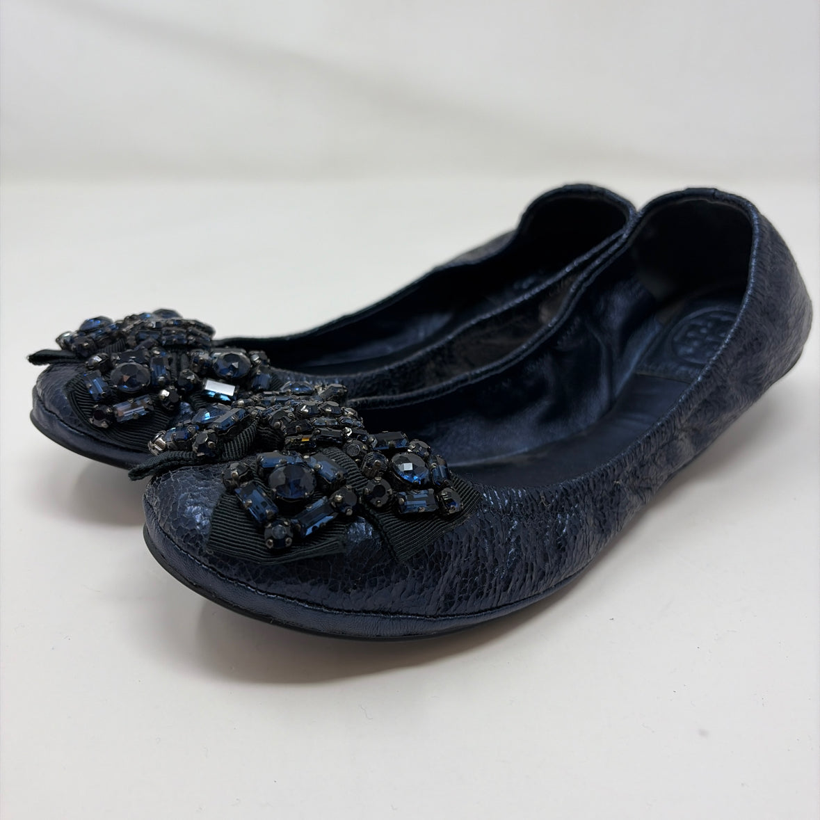 Pre-Owned Shoe Size 9 Tory Burch Navy Flats