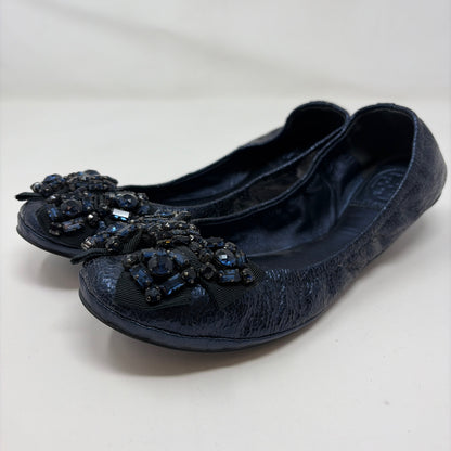 Pre-Owned Shoe Size 9 Tory Burch Navy Flats