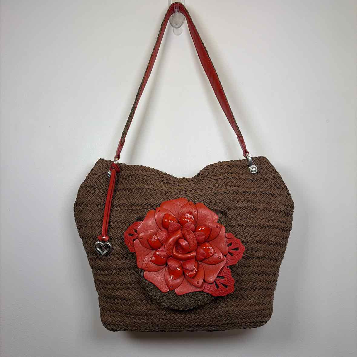 Pre-Owned Brighton Orange/Beige Woven Handbag