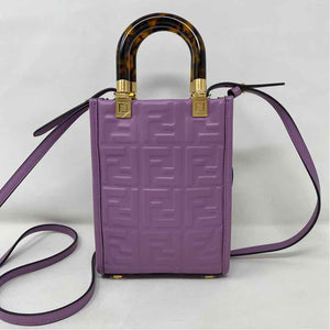 Pre-Owned Fendi Purple Leather Designer Handbag