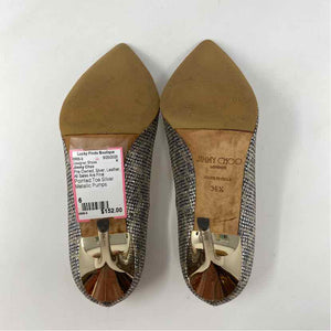 Pre-Owned Jimmy Choo Silver Leather Shoe Size 6 Designer Shoes