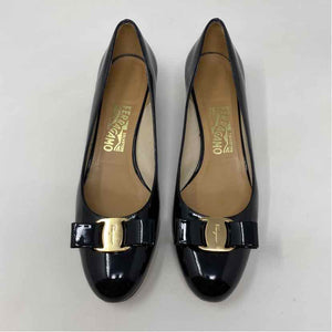 Pre-Owned Ferragamo Black Patent Shoe Size 9 Designer Shoes
