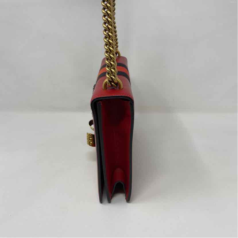 Pre-Owned Gucci Red Leather Designer Handbag