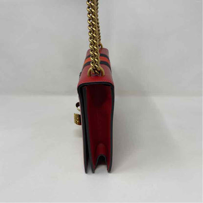 Pre-Owned Gucci Red Leather Designer Handbag