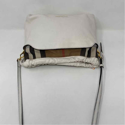Pre-Owned Burberry White Leather Designer Handbag