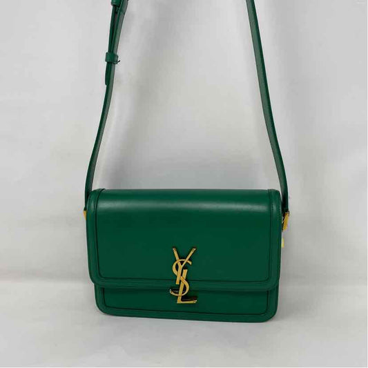 Pre-Owned Saint Laurent Green Leather Designer Handbag