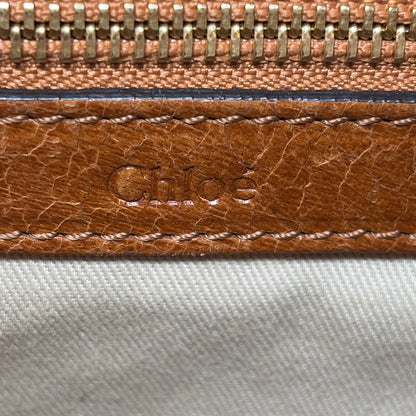 Pre-Owned Chloe Cognac Leather Designer Handbag