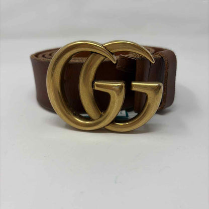 Pre-Owned Gucci Cognac Leather Designer Belt