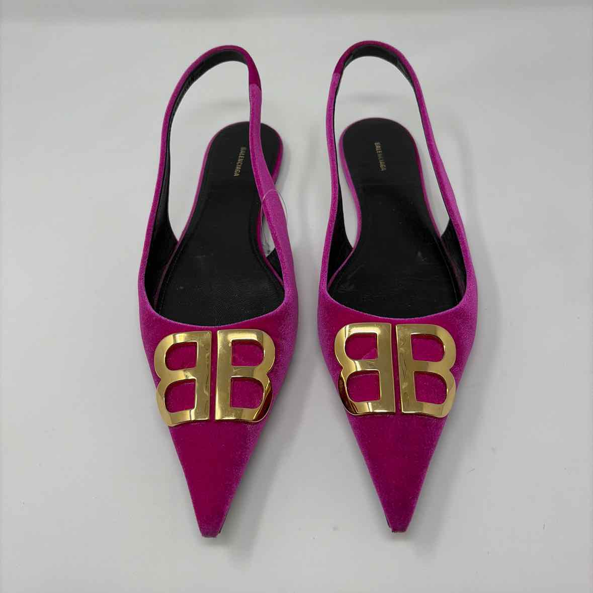 Pre-Owned Balenciaga Pink Velvet Shoe Size 10.5 Designer Shoes