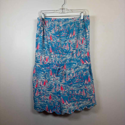 Pre-Owned Size XL Lilly Pulitzer Blue/Pink Romper