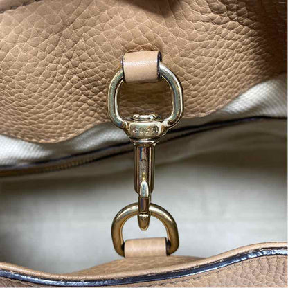 Pre-Owned Gucci Tan Leather Designer Handbag
