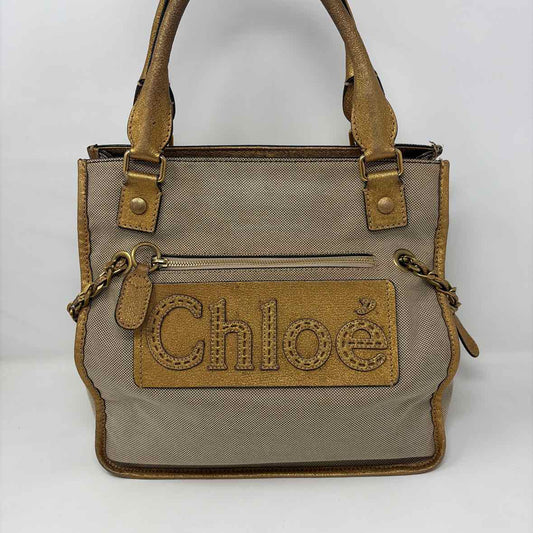 Pre-Owned Chloe Beige Canvas Designer Handbag