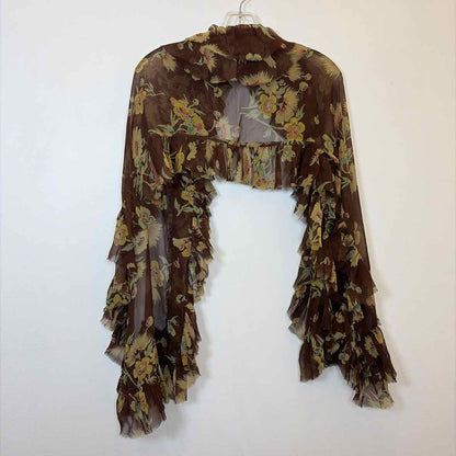 Pre-Owned Ralph Lauren Brown Multi Sheer Scarf