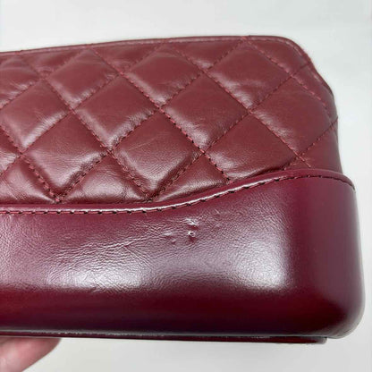 Pre-Owned Chanel Burgundy Leather Designer Handbag