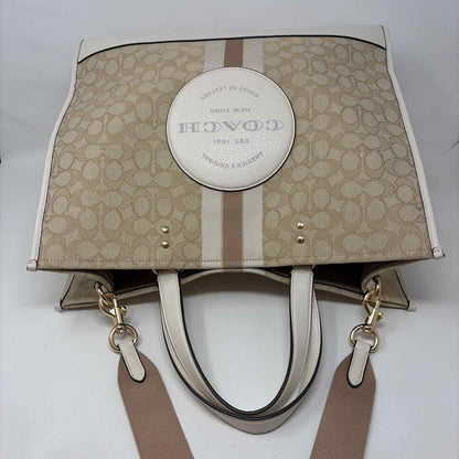 Pre-Owned Coach Cream Fabric Handbag