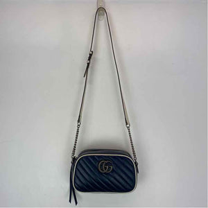 Pre-Owned Gucci Navy Leather Designer Handbag