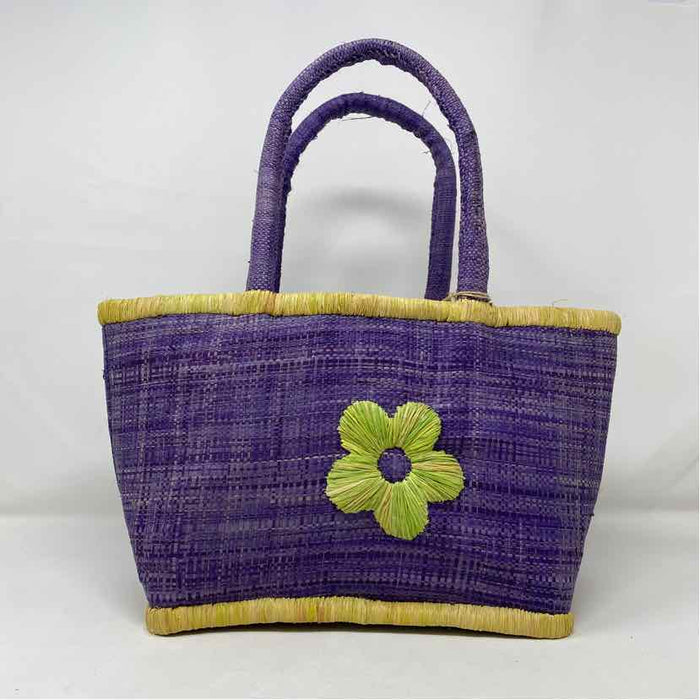 Pre-Owned Boutique Purple Straw Handbag