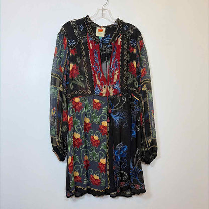 Pre-Owned Size S Farm Rio Black Multi Casual Dress