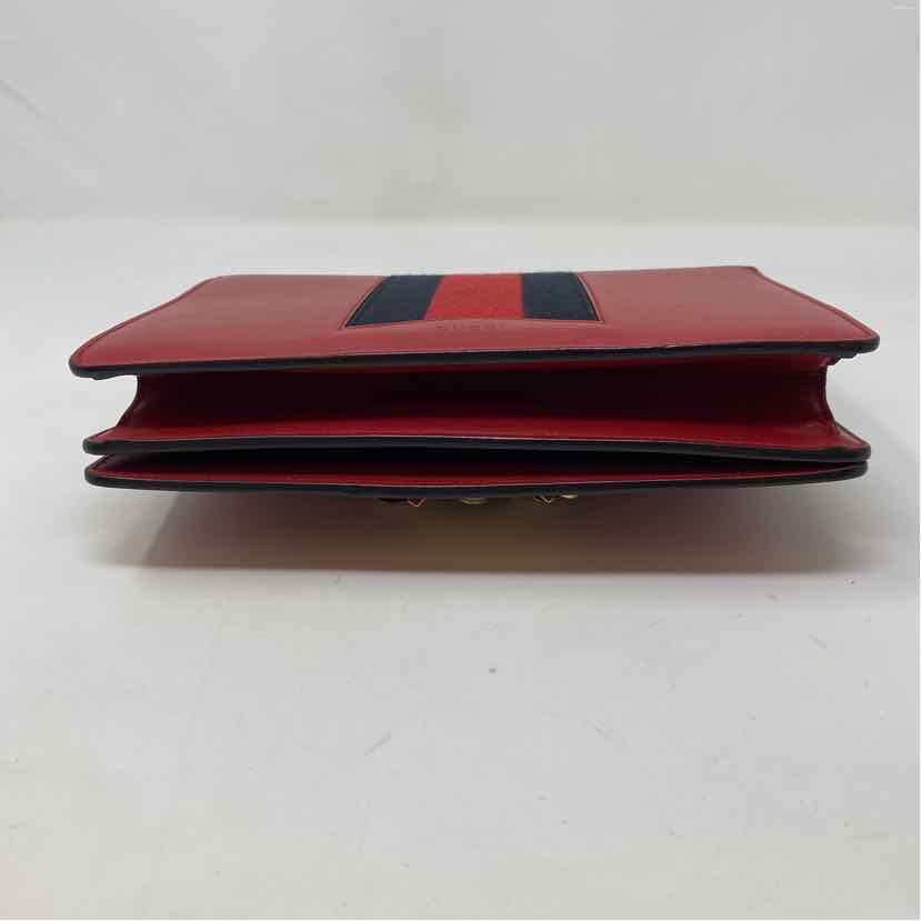 Pre-Owned Gucci Red Leather Designer Handbag