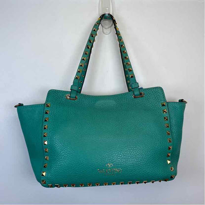 Pre-Owned Valentino Turqouise Leather Designer Handbag